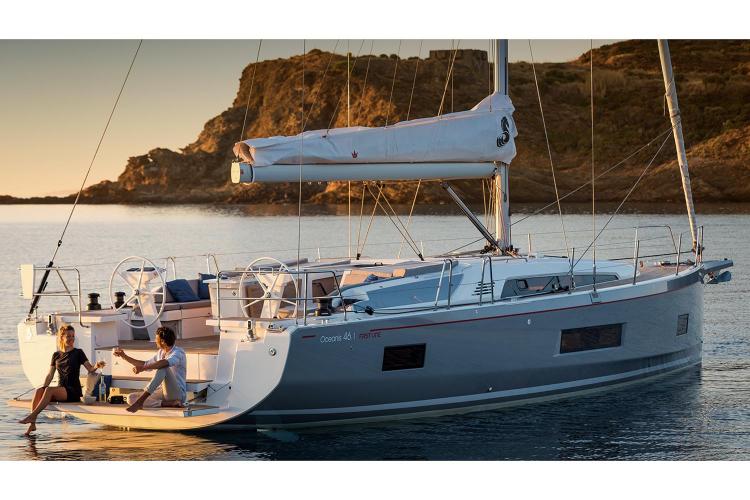 Manufacturer Provided Image: Beneteau Oceanis 46.1 sailboat, 2025 model, in scenic coastal setting.