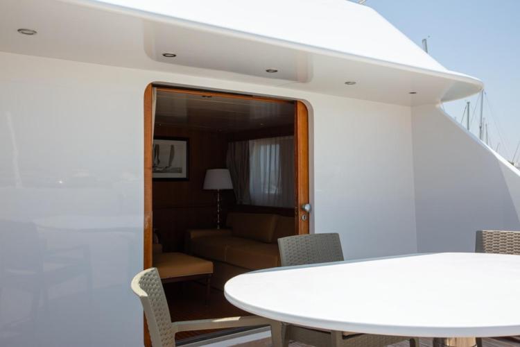 Luxurious Benetti 33 yacht interior with elegant seating, 1972 model.