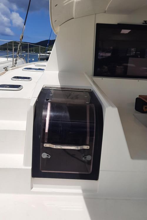 2017 Fountaine Pajot SABA 50 yacht deck with sleek design and modern features.